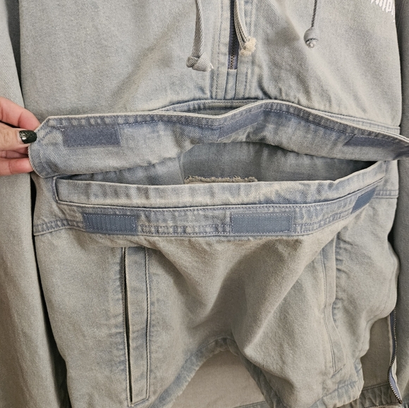 Bone Thugs-n-Harmony Jean Pullover Hoodie Half-zip Velcro Pocket Hand Pockets - Picture 10 of 10